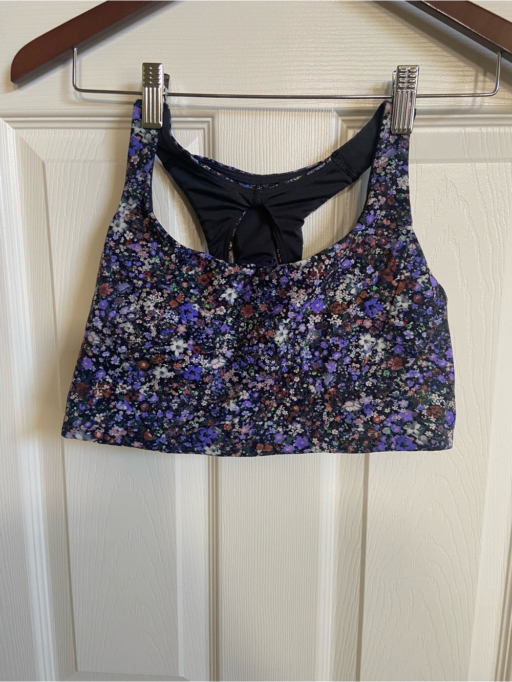 Lululemon Floral Active Sports Bra - Purple/Black